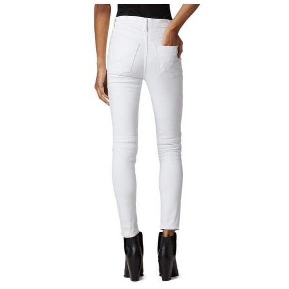 Hudson Jeans White Barbara Super Skinny Ankle Moto Retail $245 NWOT Size 29 - Picture 3 of 11